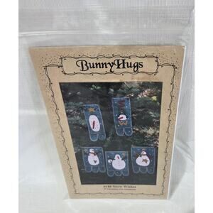 Bunny Hugs-Snow Wishes #186-7" Christmas Ornament Embroidery Pattern- New